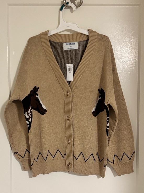 Old Navy Other - Old Navy Kids Tan Horse  Button Cardigan Sweater Equestrian Cowgirl  NWT Western